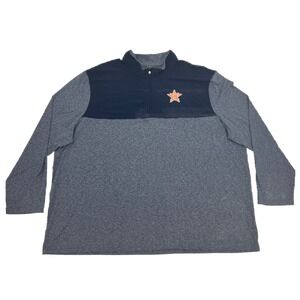 Houston Astros‎ Shirt Men's 5XL Blue Space Dye Fanatics 1/4 Zip Long Sleeve MLB